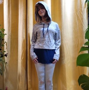 a.n.a Hoodie wirh Blouse Trim Detail